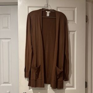 Matty M brown Open Front Cardigan